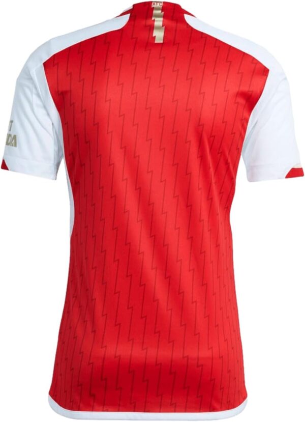 adidas Men's Soccer Arsenal 23/24 Home Jersey - Lightning Bolts and Gold Details, AEROREADY Technology (US, Alpha, Medium, Regular, Regular, Better Scarlet/White)  Sports & Outdoors - Image 2