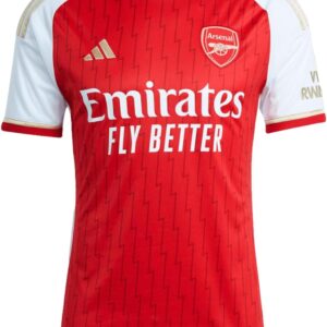 adidas Men's Soccer Arsenal 23/24 Home Jersey - Lightning Bolts and Gold Details, AEROREADY Technology (US, Alpha, Medium, Regular, Regular, Better Scarlet/White)  Sports & Outdoors