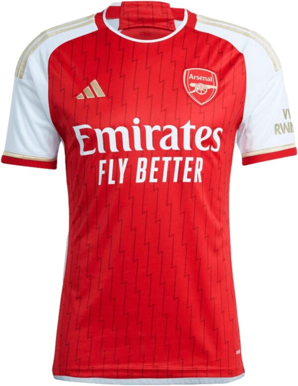 adidas Men's Soccer Arsenal 23/24 Home Jersey - Lightning Bolts and Gold Details, AEROREADY Technology (US, Alpha, Medium, Regular, Regular, Better Scarlet/White)  Sports & Outdoors